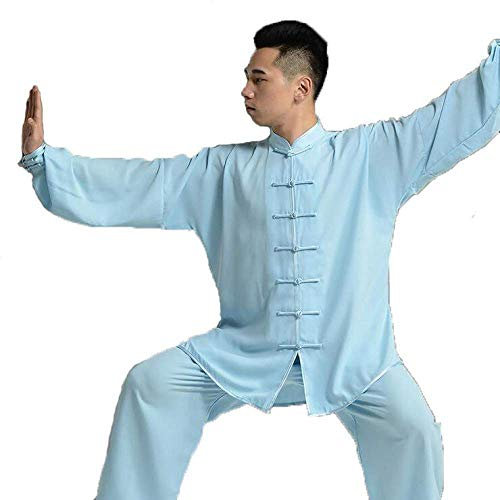 Traditioneller chinesischer Tai Chi Anzug, Tai Chi Anzug für Damen und Herren, Lockerer, bequemer und atmungsaktiver Tai Chi Anzug, Kampfsportanzug, Kung Fu Anzug (Blau XL)