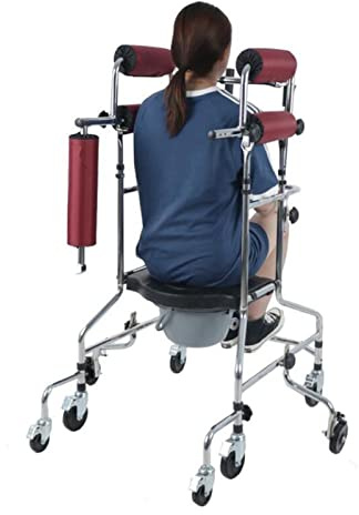 Mobility Andador Andador De Interior Con Ruedas, Carrito De Ayuda Para Caminar, Altura Ajustable, Movilidad Para Personas Mayores, Asiento Portátil De 4 Ruedas, Plegable, Vertical, Para Muje