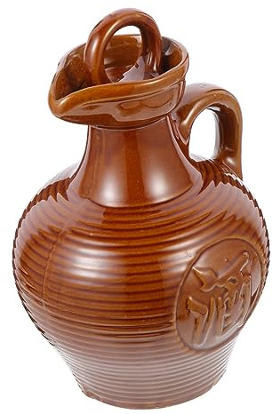 WEKADRIN Pichet à Vin Céramique Résistant Chaleur Cruche Rétro pour Restaurant Service de Vin et Bière Pot Décoratif pour Cuisine et Maison