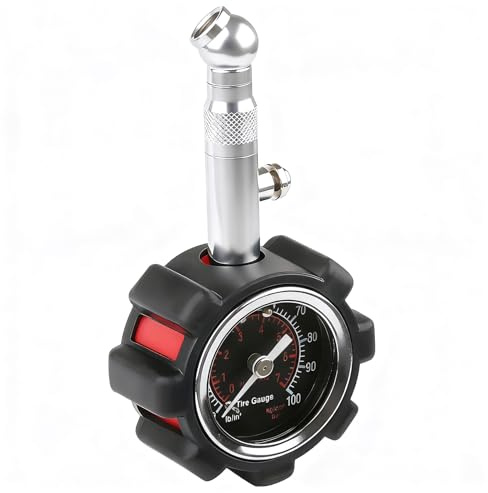 Reifendruckprüfer Geeicht 0-100 Psi, Analog Auto Luftdruckprüfer mit 1.5 Zifferblatt Präzision, Digital Reifendruckmesser Mechanische, Tire Pressure Gauge für Motorräder Auto SUV Transporter