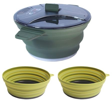 Set Di Pentole Da Campeggio, Kit di Utensili da Cucina Piegevoli per Escursionismo, Utensili Da Cucina In Silicone Resistente Al Calore Per Viaggi Outdoor, Escursionismo, Zaino In Spalla E Appartament