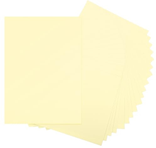 QUARKZMAN 20 Feuilles De Papier Cartonné Jaune Clair 8.5 x 11 A4 Papier Épais 250gsm/170lb Carton En Vrac Pour Imprimante DIY Scrapbook Menus Cartes Invitations Et Artisanat