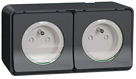 Schneider Electric Prise électrique, Gris, 2 prises
