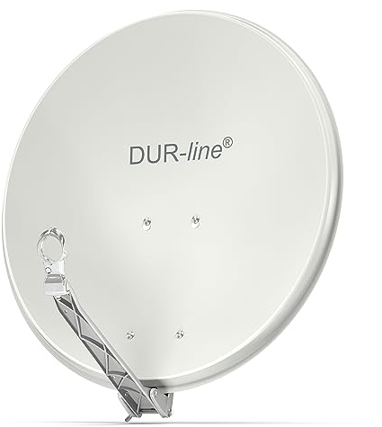 DUR-line Select 60cm x 65cm Alu Satelliten-Schüssel Hellgrau - [ Test SEHR GUT *] Aluminium Sat-Spiegel