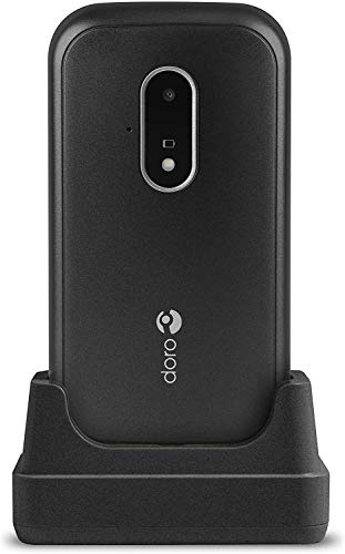 Doro 7030 - 4G Mobiltelefon im eleganten Klappdesign (3MP Kamera, 2,8 Zoll (7,11cm) Display, LTE, GPS, Bluetooth, WhatsApp, Facebook, WiFi) schwarz
