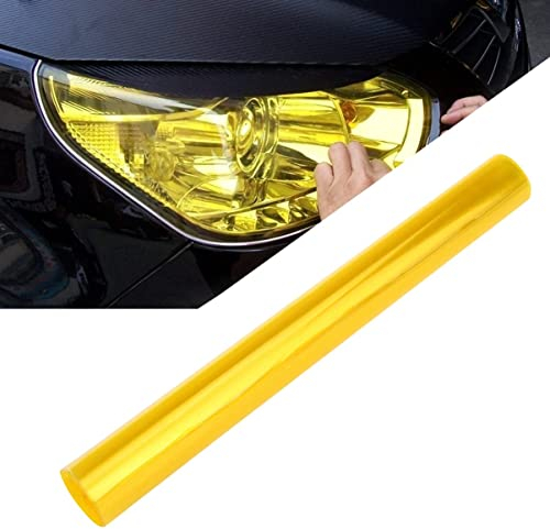 TOYANDONA Scheinwerfer Tönungsfolie Auto Licht Tönungsfolie Scheinwerfer Nebelscheinwerfer Rückleuchten Folie Aufkleber Gelb (120cm x 30cm)