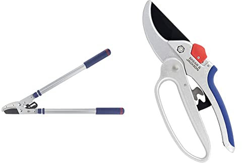 Spear & Jackson Razorsharp Telescopic Ratchet Anvil Lopper and 6758GS Razorsharp Geared Anvil Secateurs