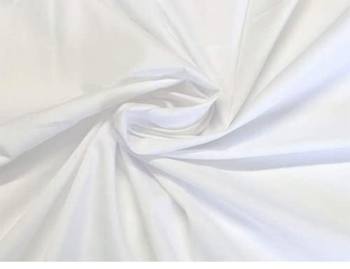 Plain White 100% Cotton Fabric for Arts & Crafts, Dressmaking, Quilting, Sewing, Bedding, Pillowcases, Bunting - 150 CM Extra Wide by BURLAS (White, 3 Metre)