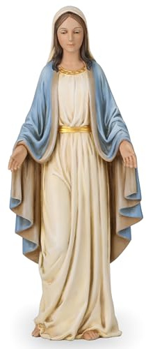 BC katolsk välsignad jungfru Maria staty, helig moder figur för altare, katolsk heminredning, religiösa gåvor till mamma, 32 cm H, handmålad klassisk renässansskulptur mästerverk av Buildclassic