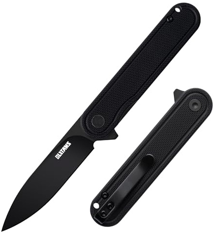 OLITANS G040 Pocket Knife, 2.75'' D2 Steel Blade G10 handle, Small EDC Knife with Pocket Clip for Men Women, 2.1oz