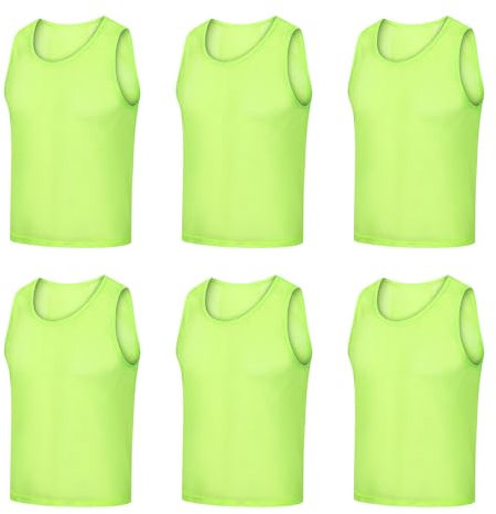 SAVOSWEET 6 Stück Fussball Leibchen Erwachsene, 62 x 70cm Leibchen Fußball Set, Mesh Trimmage Erwachsene Fußball Trainingsweste, Fußball Leibchen Set, Westen fürs Teamtraining für Herren Damen