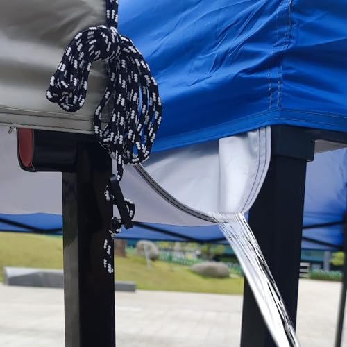 Regenrinne für Pop-Up-Baldachin, 3 m, Zeltzubehör für Regen, Drainage auf beiden Seiten der Dachrinne (silberweiß)