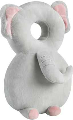 PandaEar Mochila de protección para la cabeza del bebé, protector de cabeza para niños pequeños, almohadilla protectora de cabeza ajustable, cojín de seguridad (gris)