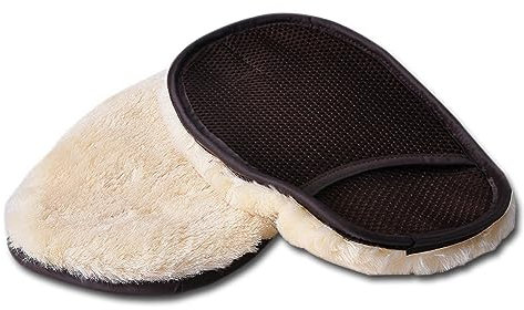 Mobestech Autowaschhandschuh Aus Wolle Und Mikrofaser Für Motorrad Wachs Polieren Waschmaschine Autopflege Reinigung Kratzfrei Schnelltrocknend