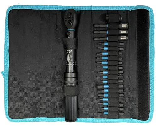 LIBRATON Clé Dynamométrique Vélo 1/4, 2-14 Nm, Cle Dynamometrique avec 72 Dents, 0,1 Nm Micro-ajustement, Embout Hexagonale & Torx, Tournevis à Douille, Adaptateur Choc vers Hex 1/4, pour Réparation