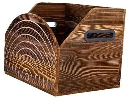 TTETTZ Caja de Almacenamiento de Discos de Vinilo, Soporte para álbumes, Revistas, Libros Y Archivos