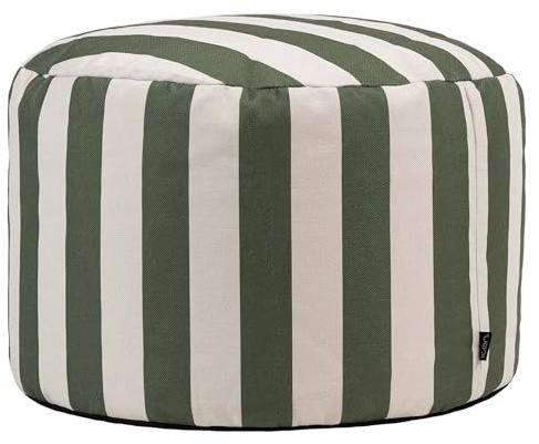 icon Milano Pouf Poggiapiedi, Verde Striscia, Tessuto Intrecciato, Poltrona Sacco con Riempimento Incluso, Sgabello, Pouf Sacco, Camera da Letto, Mobili Soggiorno, Gardino, Terrazza