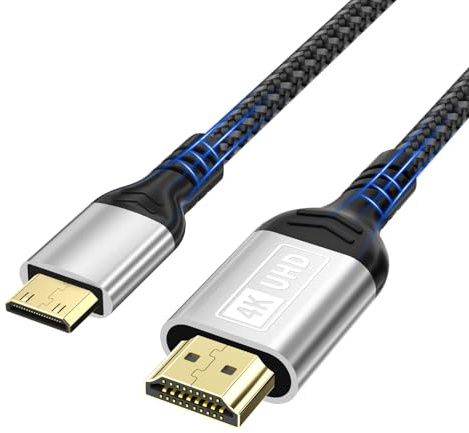 Kryoza Mini HDMI to HDMI Cable 2M,4K@60Hz Mini HDMI Cable, HDMI to mini hdmi cabel 2.0 18Gbps Support HDR UHD ARC HDCP Compatible with DSLR Raspberry Pi Zero Tablet Projector Laptop Nikon Camera