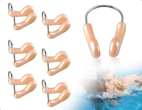 OHYANYAO 6 Pinzas Nasales para Natación, Cómodas y Prueba al Agua, de Silicona, para Adultos, Principiantes, Buceo, Surf, Competición y Entrenamiento Acuático