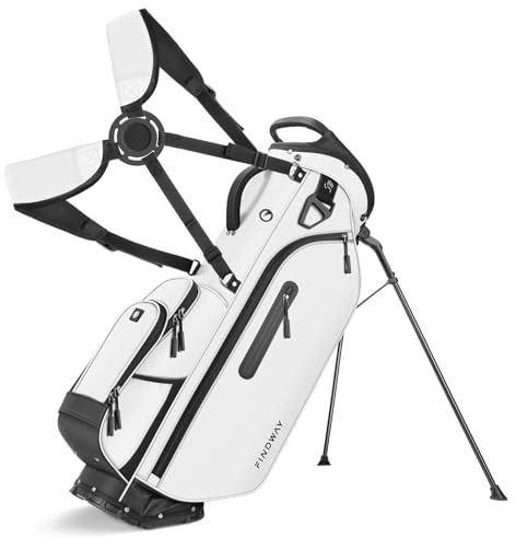 Findway 5 Way Golf Stand Bag, Upgraded Lightweight Golf Bag with Stand, Golf Club Bag with 7 Pockets Dual Strap and Rain Cover for Men Women