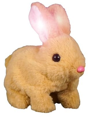 Hopping Bunny Toy | Electronic Simulated Rabbit Doll, Robotic Animal | Interactive Plush For Kids With Jumping, Twitching Nose, Wiggling Ears, Fun Educational Play