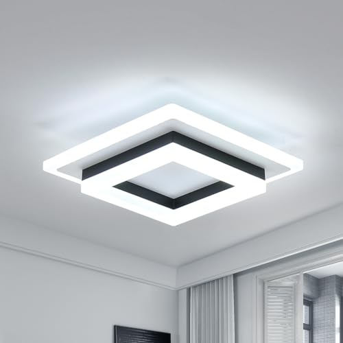 Pheashine Lámpara de Techo Moderna, Plafón LED Techo 24W Cuadrado