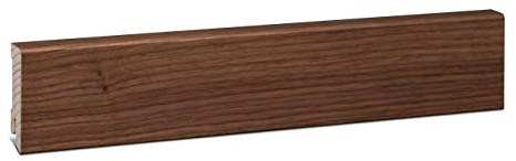 KGM Sockelleiste Modern – Furnierte Massivholz-Sockelleiste in Nussbaum Echtholz – Maße: 2400 x 16 x 58 mm – 1 Stück