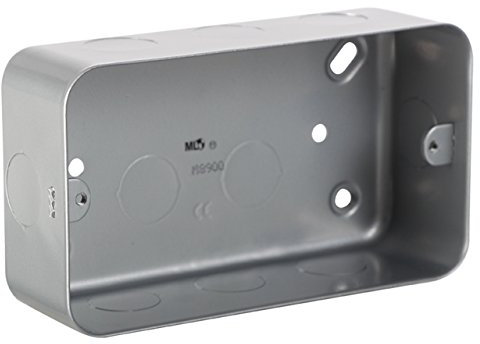 Knightsbridge M8900 Metal Clad 2G Back Box, Silver