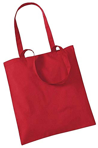 Westford Mill - Baumwoll-Tragetasche mit langen Henkeln One Size,Classic Red