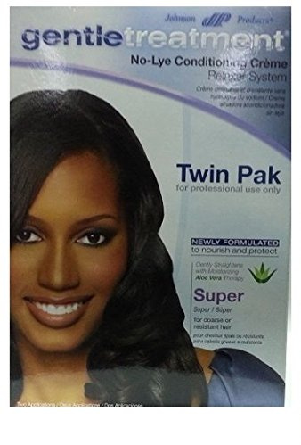 Crema alisadora y relajante, tratamiento Gentle Treatment No Lye Conditioning Creme Relaxer Twin PAK SUPER