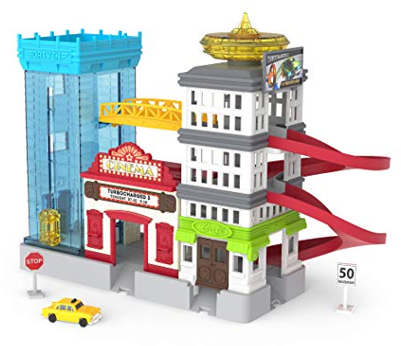 Driven by Battat - Ensemble Big City Cruisin' (7 pièces) - Jeu de Ville pour Enfants - Coffret de Jeu de Voitures Jouets 7 pièces - Taxi Jouet et Accessoires - 3 Ans et +