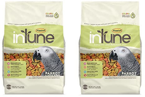 Higgins 2 Pack of Intune Complete and Balanced Diet Parrot Food, 3 Pounds Each