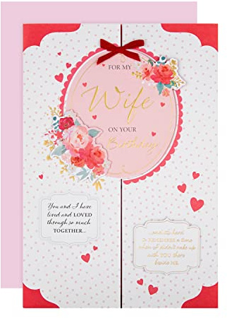 Hallmark Grande biglietto di compleanno per moglie - Design romantico pieghevole