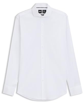 BOSS Chemise Slim Fit en Popeline De Coton Mélangé Facile À Repasser
