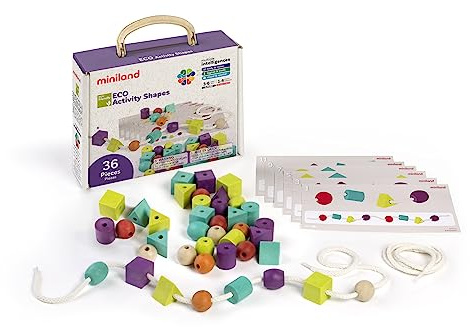 Miniland ECO Activity Shapes. STEM Toy with Geometric Shapes which develops Mathematical and Motors Skills