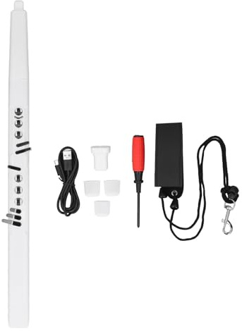 Zhjvihx Strumento a Fiato Elettronico Portatile, Sintetizzatore per Sassofono Elettrico Ricaricabile con Bocchino di Ricambio, Chiave più Sensibile per Principianti e Adulti (WHITE)
