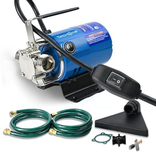 Water Transfer Pump, 115V 1/10 HP 330 GPH Electric Utility Pump，With ON/OFF Switch And 2 * 6 Feet Water Hoses Kit.