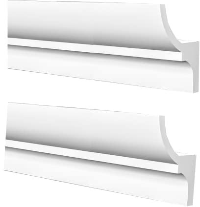 GARENERGIE Led Mall Home Profilo in Duropolimero per Strisce Strip Led da Soffitto | Pannello Verniciabile per Illuminazione Soffusa Greche Decorative (2 Pezzi - 100x7x4 cm)
