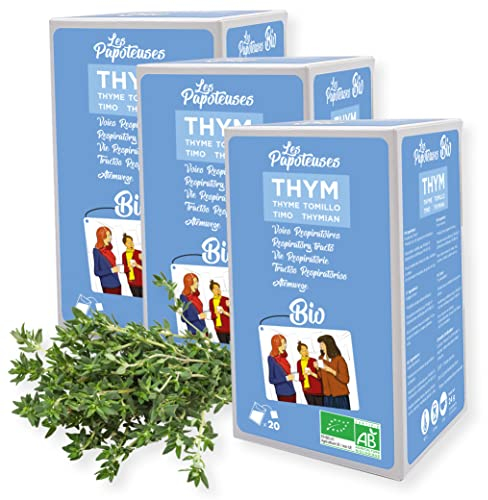 Les Papoteuses | Infuso di Timo biologico | Certificato Biologico e Commercio Equo e Solidale | 20 Bustine | Set di 3 confezioni