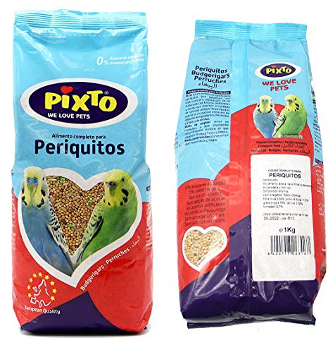 BPS Pienso Periquitos 1Kg Alimento Completo Comida con Formula Alta Energía Material Natural Receta Equilibrada con Base Científica BPS-11401