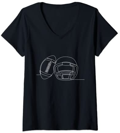 Damen Lustiger American Football Helm T-Shirt mit V-Ausschnitt