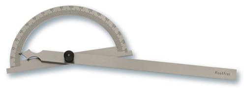 STEINLE 6202 Stahl Winkelmesser/Gradmesser 200 x 300 mm Präzisionsausführung Durchmesser Gradbogen: 200 mm Länge des freien Schenkels: 300 mm
