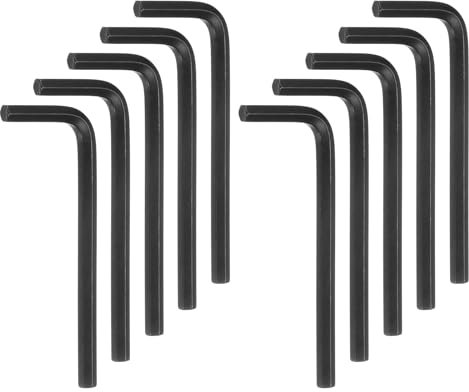 sourcing map 10pcs Hex Key Wrench 4mm L-Shape Hexagon Metric Wrenches Chrome Vanadium Steel Repairing Tool for Home Repair, Black