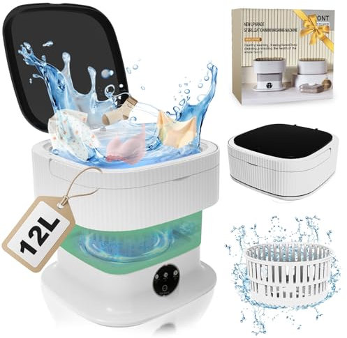 Portable Mini Waschmaschine Mit Schleuder - Camping Waschmaschine Mini Washing Machine Faltbare, Kleine Waschmaschine Mobile Waschmaschine Camping Reise für Babykleidung 40W 13L (Ultra-Reinigung)
