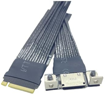 JMT M.2 NVMe M Key to Oculink 4i / SFF8612 Extension Cable PCIe4.0 X4 Gen3 4 Compatible with T10 / SAS-4 SFF-8612 (40cm)