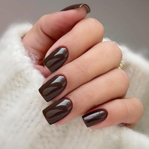 JMEOWIO Unghie Gel Adesive UV Caffè Scuro Smalto Adesivo per Unghie Gel Nail Stickers Decorazioni Unghie Nail Art Disegni