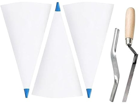 Set di sacchetti per tubazioni portatili con giuntura per mattoni e puntatori per installazione di piastrelle, strumento per muratura in PVC