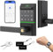 MYPIN Serrure de porte intelligente avec empreinte digitale biométrique et clavier tactile, serrure intelligente sans clé, déverrouillage 7 en 1, compatible avec Apple Watch pour portes avant