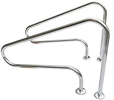 Barandillas de piscina, natación de acero inoxidable, natación humanizada, utilizada para ranuras de piscina y spas en la pared de la piscina (plata, 125 cm)