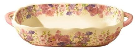 yixinzi-2024 Fuente para Hornear Bandeja Rectangular de cerámica for Hornear arroz con Dos Asas, Ideal for microondas y Horno doméstico (500 ml) Bandeja para Hornear